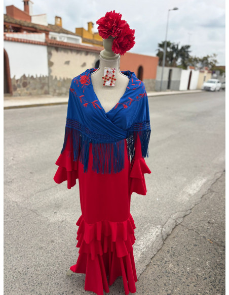 Maxi mantón bordado